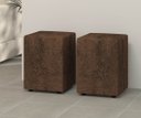 Ver imagem 2 de Kit 2 Puff Banquetas Cubo Quadrado Decorativo Suede Marrom