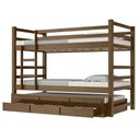 Ver imagem 4 de Cama Treliche Solteiro 188x88cm 3 Gavetas com Escada Luca Castanho B11 - Mpozenato