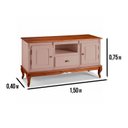 Ver imagem 2 de Rack para TV até 60 Polegadas 2 Portas 1 Gaveta 150cm Pés Luis Xv em Madeira + Nicho