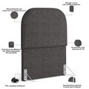 Ver imagem 4 de Cabeceira Cama Box 100cm Orgânica Lanna W01 Linho Cinza Escuro - Lyam Decor
