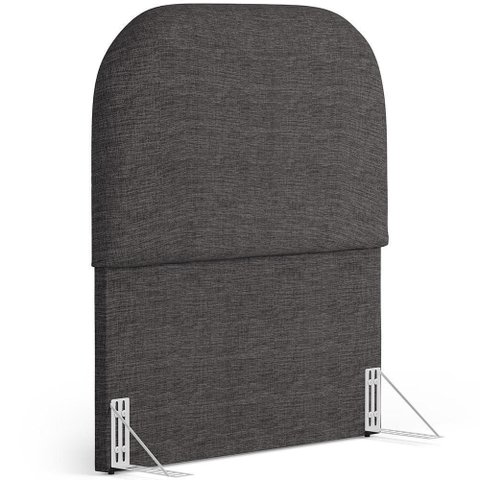 Cabeceira Cama Box 100cm Orgânica Lanna W01 Linho Cinza Escuro - Lyam Decor