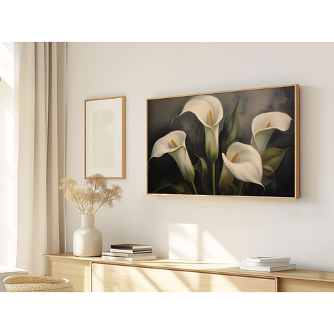 Quadro Decorativo N°151 85x50cm - Panorâmico Botânico - Copo de Leite Sombreado - Rollflex