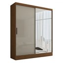 Ver imagem 3 de Guarda-roupa Solteiro Istambul 2 Portas 2 Gavetas com Espelho Cinamomo/off White - Pm