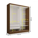 Ver imagem 4 de Guarda-roupa Solteiro Istambul 2 Portas 2 Gavetas com Espelho Cinamomo/off White - Pm