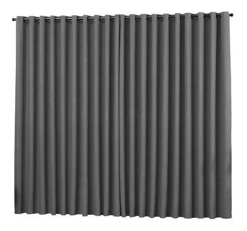 cortina para quarto em tecido semi blackout cinza 4,00x2,80 - 1