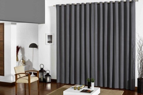 cortina para quarto em tecido semi blackout cinza 4,00x2,80 - 2