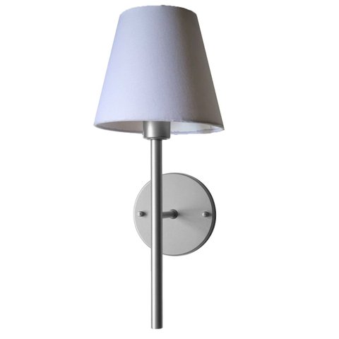 Luminária Arandela Tocheiro Prata Cúpula Marfim