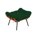 Ver imagem 3 de Kit Costela Poltrona e Puff Base Metálica Preta no Veludo Verde - Belliv Decor