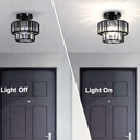 Ver imagem 6 de Luminária Lustre Teto 20x15cm 30 Cristais Metal Preto 2 Andares Plafon Gimpo Kjgd-020-black