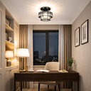 Ver imagem 3 de Luminária Lustre Teto 20x15cm 30 Cristais Metal Preto 2 Andares Plafon Gimpo Kjgd-020-black