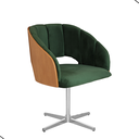 Ver imagem 1 de Cadeira Poltrona Sala Jantar Nicole Pés Giratórios Alumínio Veludo Verde Musgo