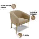 Ver imagem 3 de Cadeira Sala de Jantar Pé de Ferro Dourado Kit 2 Stella Suede D03 - D'Rossi