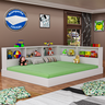 Cama Multifuncional de Chão sem Estrado com Estante e Colchão 100%mdf - 1