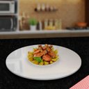 Ver imagem 1 de Prato Giratório Sobrepor Servir Mesa de Jantar Branco 50 Cm