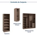 Ver imagem 6 de Guarda-Roupa Planejado de 3 Peças com 5 Portas Reflectas Orion CabeCasa MadeiraOriginals Marrom