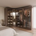Ver imagem 1 de Guarda-Roupa Planejado de 3 Peças com 5 Portas Reflectas Orion CabeCasa MadeiraOriginals Marrom