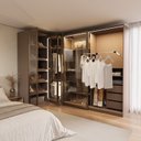 Ver imagem 7 de Guarda-Roupa Planejado de 3 Peças com 5 Portas Reflectas Orion CabeCasa MadeiraOriginals Marrom