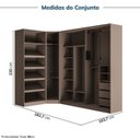Ver imagem 4 de Guarda-Roupa Planejado de 3 Peças com 5 Portas Reflectas Orion CabeCasa MadeiraOriginals Marrom