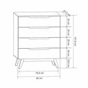 Ver imagem 3 de Conjunto Quarto Solteiro Guarda Roupa + Cômoda Retrô + Mesa Cabeceira Alpi - Preto