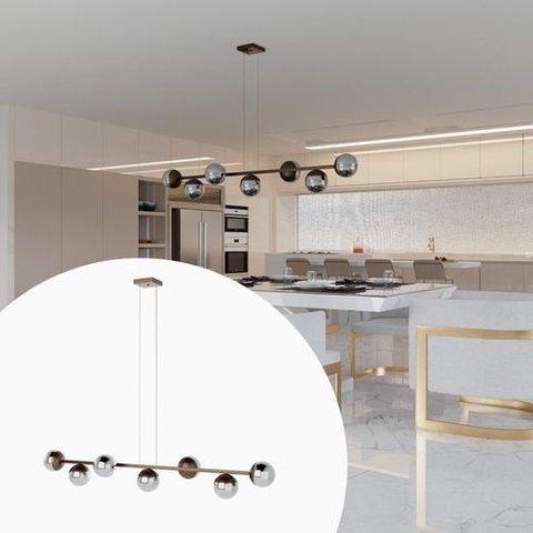 Pendente Luminaria Lustre de Teto Jabuticaba de 7 Globos Decoração Casa Cozinha Sala Escritório