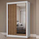 Ver imagem 2 de Guarda-roupa Solteiro 2 Portas de Correr com Espelho Branco/rustic Milano Madesa