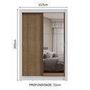 Ver imagem 4 de Guarda-roupa Solteiro 2 Portas de Correr com Espelho Branco/rustic Milano Madesa