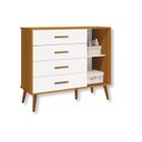 Ver imagem 4 de Cômoda Infantil 1 Porta e 4 Gavetas Isis Branco Fosco com Amadeirado