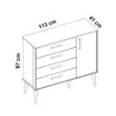 Ver imagem 3 de Cômoda Infantil 1 Porta e 4 Gavetas Isis Branco Fosco com Amadeirado