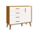 Ver imagem 1 de Cômoda Infantil 1 Porta e 4 Gavetas Isis Branco Fosco com Amadeirado