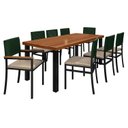 Ver imagem 2 de Conjunto Sala de Jantar 8 Lugares Retangular Tampo Madeira Maciça 200x90cm Mesa Athenas com Cadeiras Madri