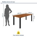 Ver imagem 3 de Conjunto Sala de Jantar 8 Lugares Retangular Tampo Madeira Maciça 200x90cm Mesa Athenas com Cadeiras Madri