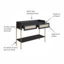 Ver imagem 4 de Aparador 2 Gavetas 103cm Palhinha Pé Metal Nero/dourado