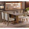 Conjunto Sala de Jantar Mesa Tampo MDF e Vidro e 4 Cadeiras Lottus - 1