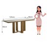 Conjunto Sala de Jantar Mesa Tampo MDF e Vidro e 4 Cadeiras Lottus - 3
