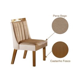 Conjunto Sala de Jantar Mesa Tampo MDF e Vidro e 4 Cadeiras Lottus - 6