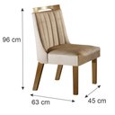 Ver imagem 4 de Conjunto Sala de Jantar Mesa Tampo MDF e Vidro e 4 Cadeiras Lottus