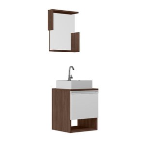 Conjunto Gabinete Armário para Banheiro Suécia completo com Cuba e Torneira