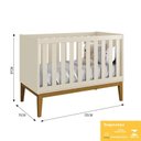 Ver imagem 5 de Dormitório Infantil Classic 2 Portas, Cômoda, Berço Areia Fosco com Pés Amadeirado e Colchão
