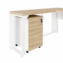 Ver imagem 5 de Mesa de Escritório em L 170 cm X 160 cm 40mm Pés Metal com Gaveteiro F5 Office Cor:Macadâmia com