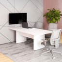 Ver imagem 1 de Mesa Reunião Escritório 180cm X 90cm Branco Pé Painel F5 Cor:branco