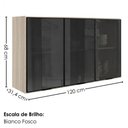 Ver imagem 3 de Armario Aereo 3 Portas Vidro MDF 120 cm Kali 1219712 Bianco Toq Nicioli