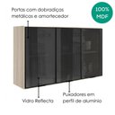 Ver imagem 4 de Armario Aereo 3 Portas Vidro MDF 120 cm Kali 1219712 Bianco Toq Nicioli