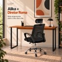 Ver imagem 4 de Conjunto de Escritório Mesa Alika e Cadeira Diretor Roma Preto