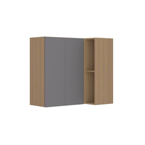Armário Aéreo Canto Reto 95cm 2 Portas Slim Luciane Móveis