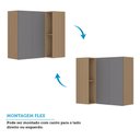 Ver imagem 3 de Armário Aéreo Canto Reto 95cm 2 Portas Slim Luciane Móveis