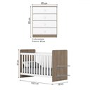 Ver imagem 3 de Quarto de Bebê Completo Labirinto 4 Gavetas Rústico/branco - Henn