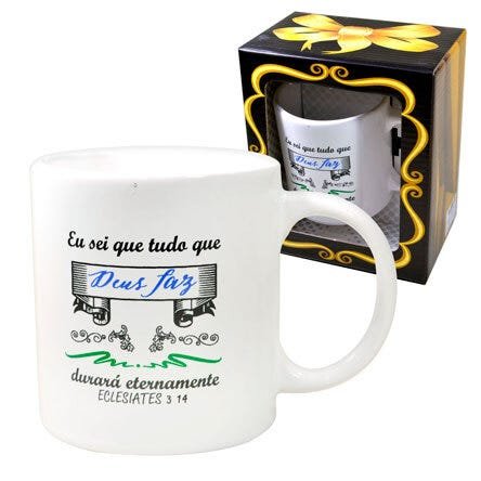 Caneca De Cerâmica Evangelho Eclesiates 3:14 300 Ml - 2