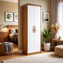 Ver imagem 1 de Sapateira Multiuso 2 Portas 5 Prateleiras 177cm Bliss Bege Amêndoa Clean/Branco