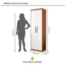 Ver imagem 3 de Sapateira Multiuso 2 Portas 5 Prateleiras 177cm Bliss Bege Amêndoa Clean/Branco