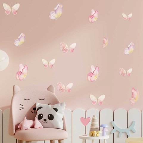 Adesivo Decorativo Infantil Borboleta para Quarto Berço - 15 Unidades